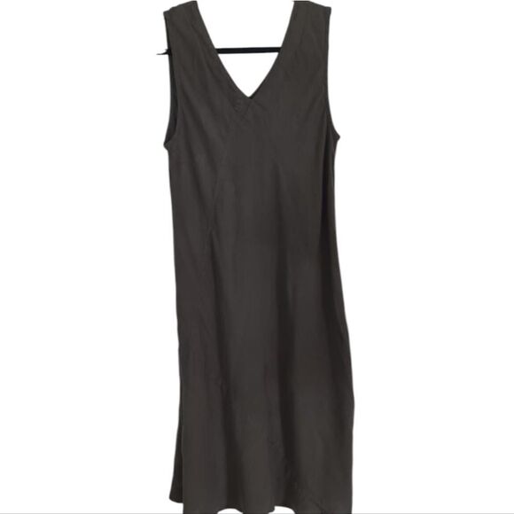 Crown Linen Designs Gray Green Elegant Sleeveless Midi Maxi Dress XL - Picture 6 of 7